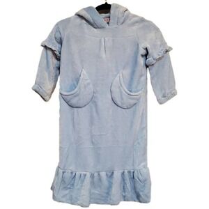 Teddy Night Gown Girl's Light Blue Soft Fuzzy Approximate Size Large